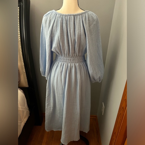 J. Crew V-neck midi dress in soft gauze - Picture 2 of 13